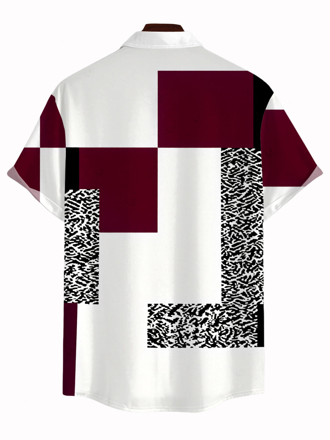 Men's Colorblock Leopard Geometric Patchwork Print Button Up Vacation Shirt