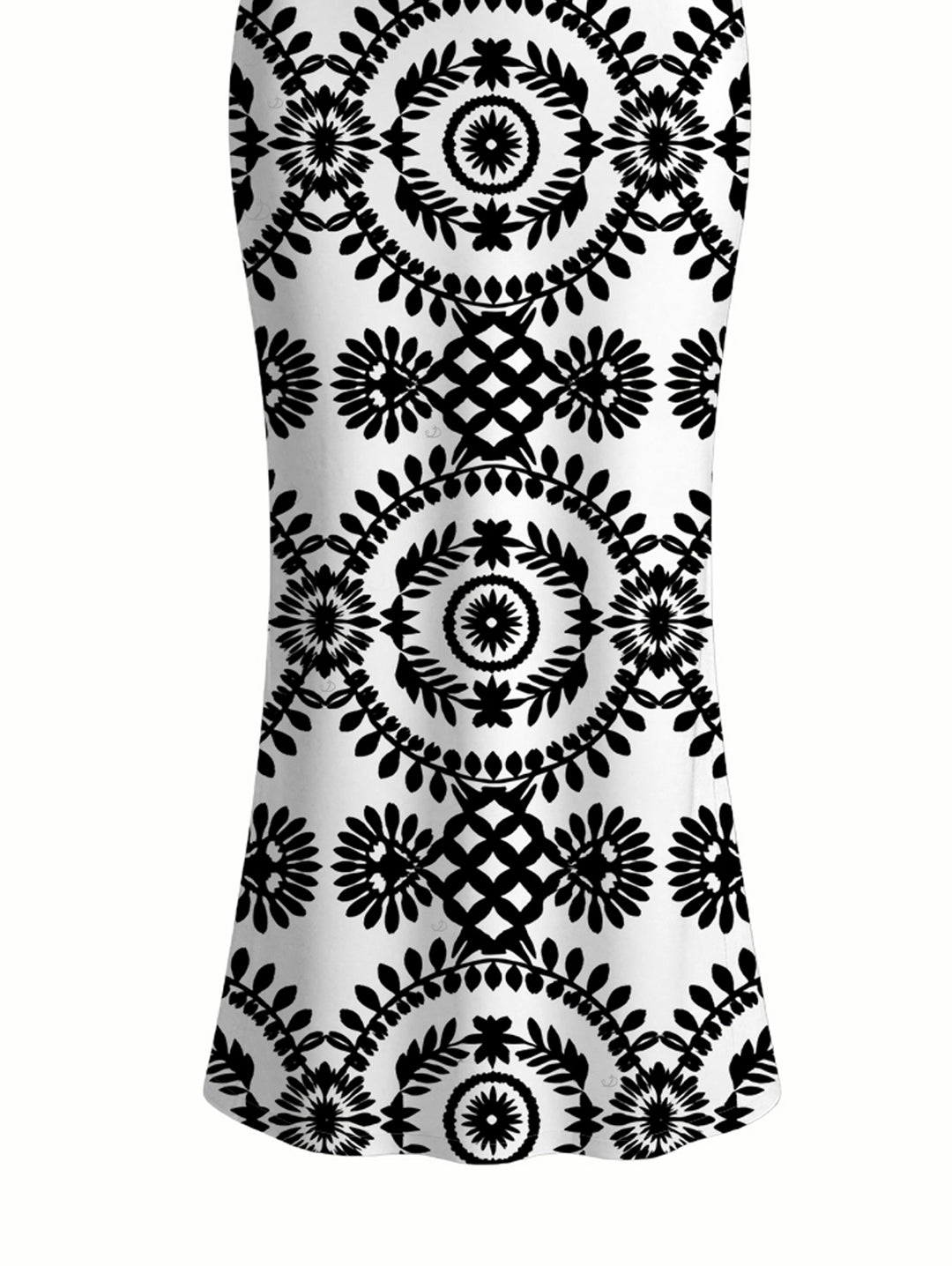 Contrast Color Mandala Ethnic Print Spaghetti Strap Maxi Bodycon Bohemian Dress