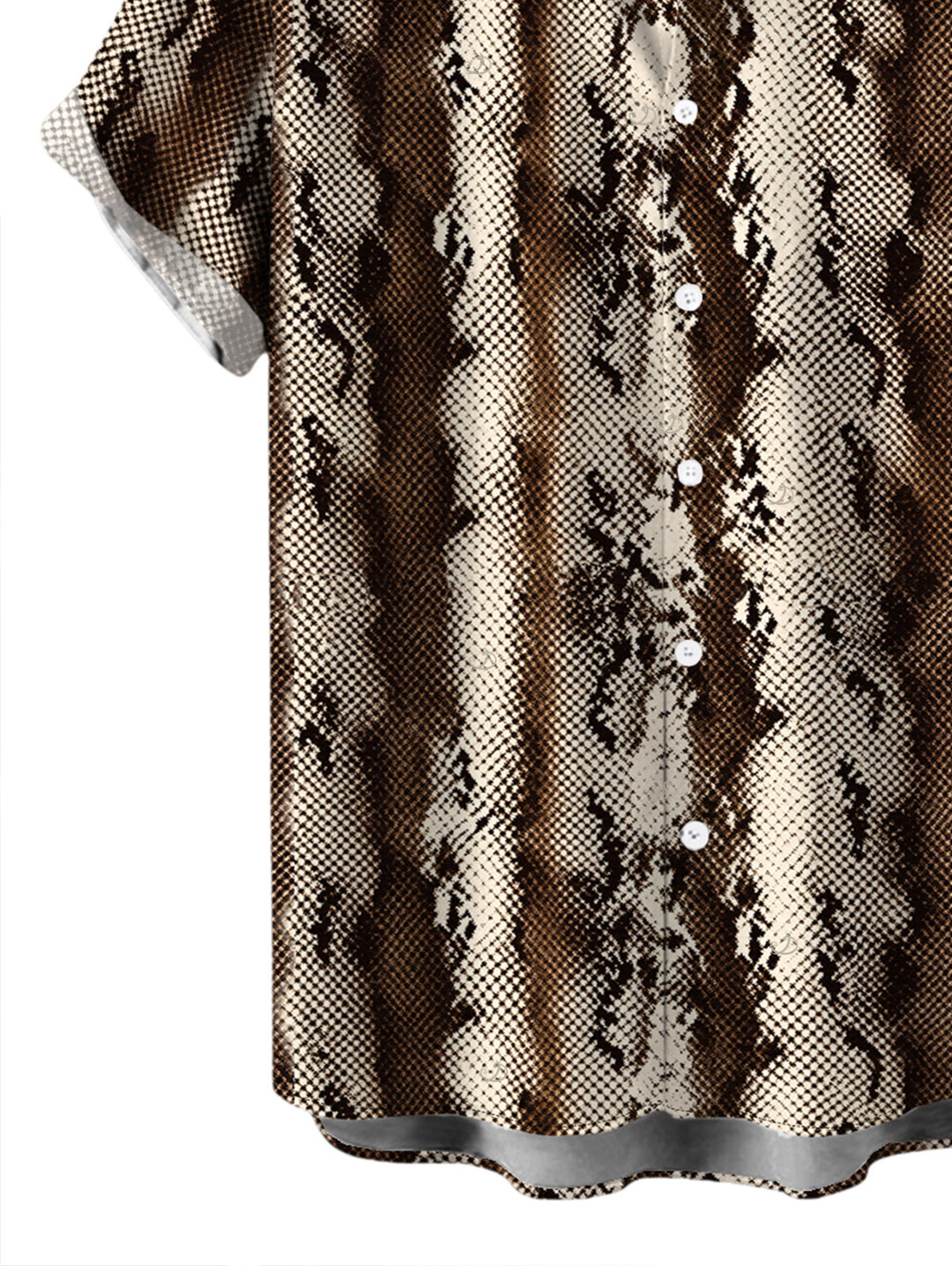 Men's Vintage Coffee Snake Skin Print Button Up Vacation Shirt