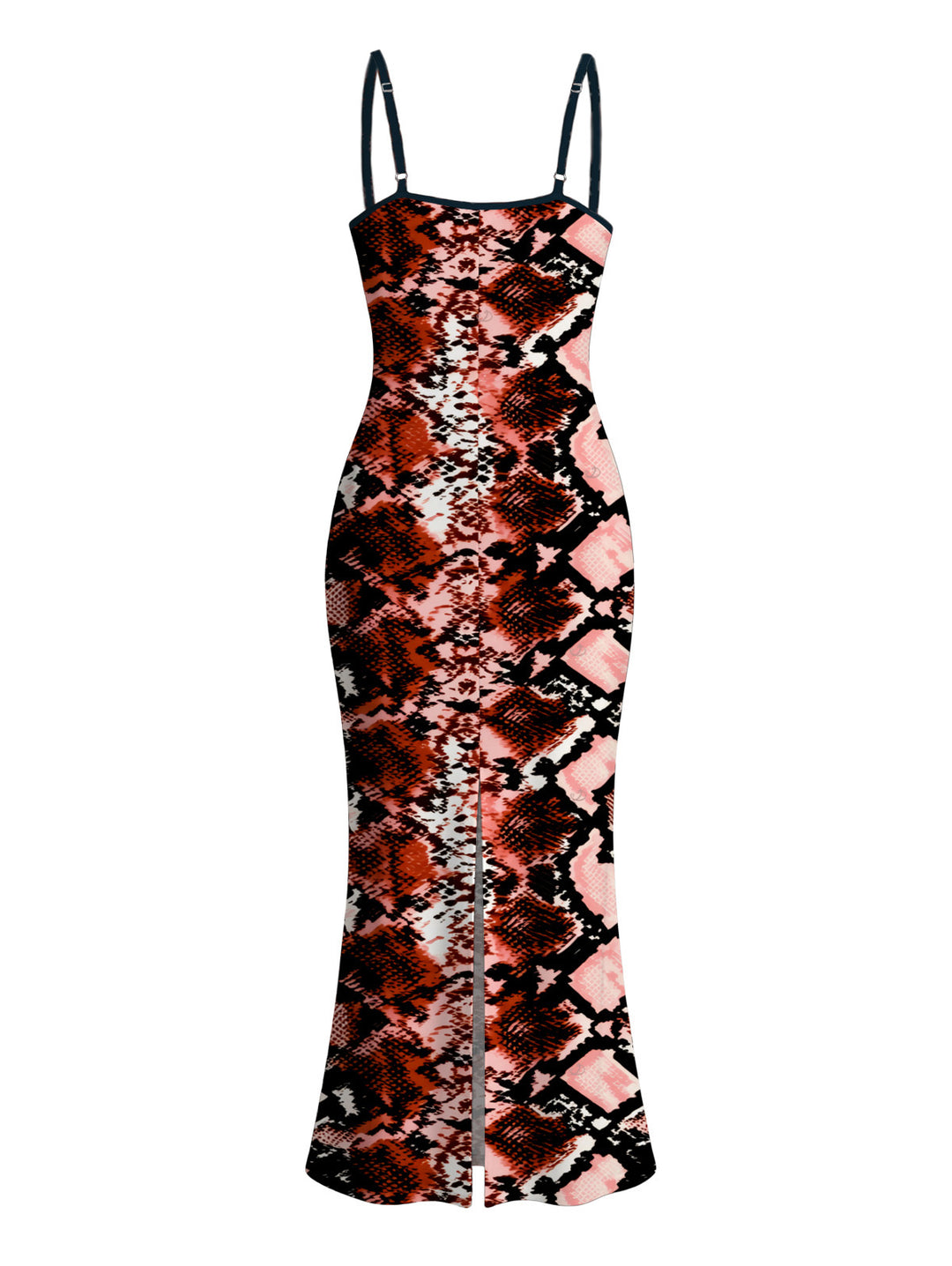 Animal Snake Print Spaghetti Strap Maxi Bodycon Vintage Dress