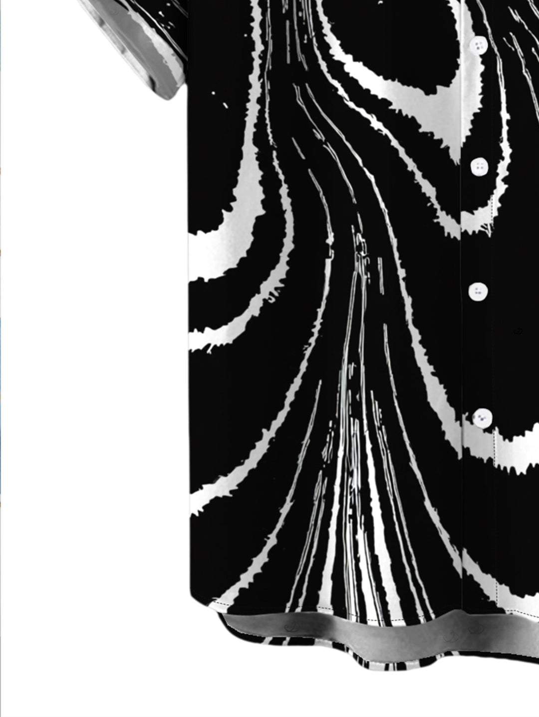 Men's Monochrome Fluid Swirl Ombre Print Button Up Vacation Shirt