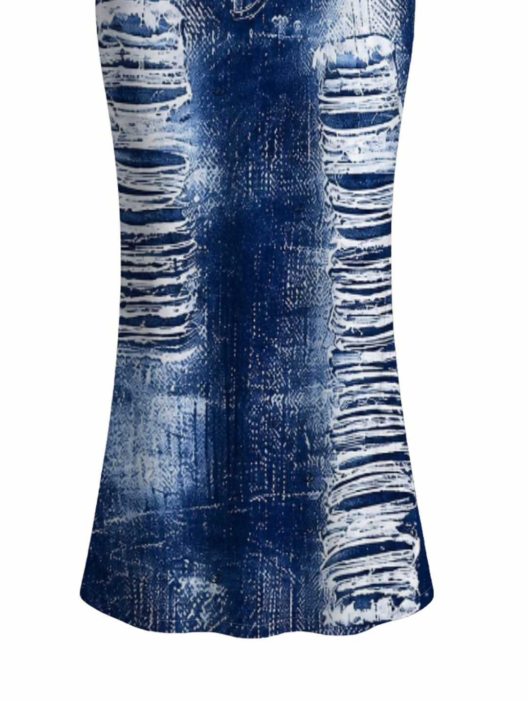 Distressed Faux Denim Print Spaghetti Strap Maxi Bodycon Vacation Dress