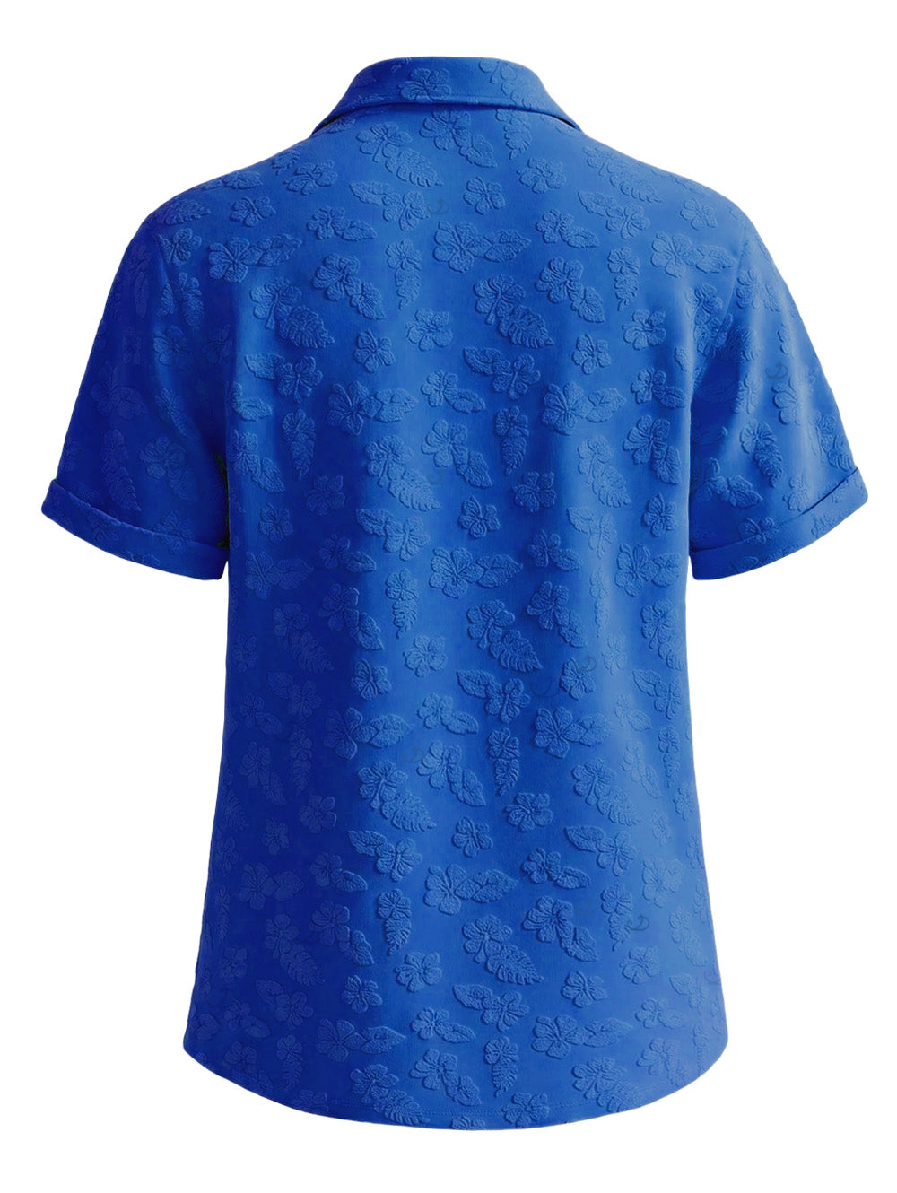 Men's Floral Leaf Textured Jacquard Print Button Up Vacation Shirt
