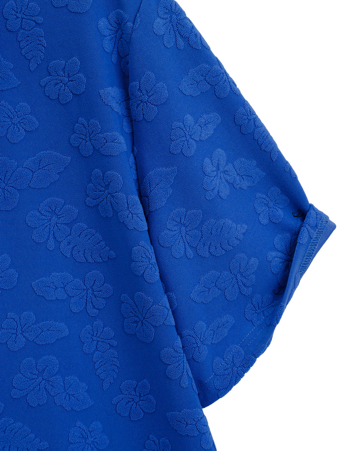 Men's Floral Leaf Textured Jacquard Print Button Up Vacation Shirt