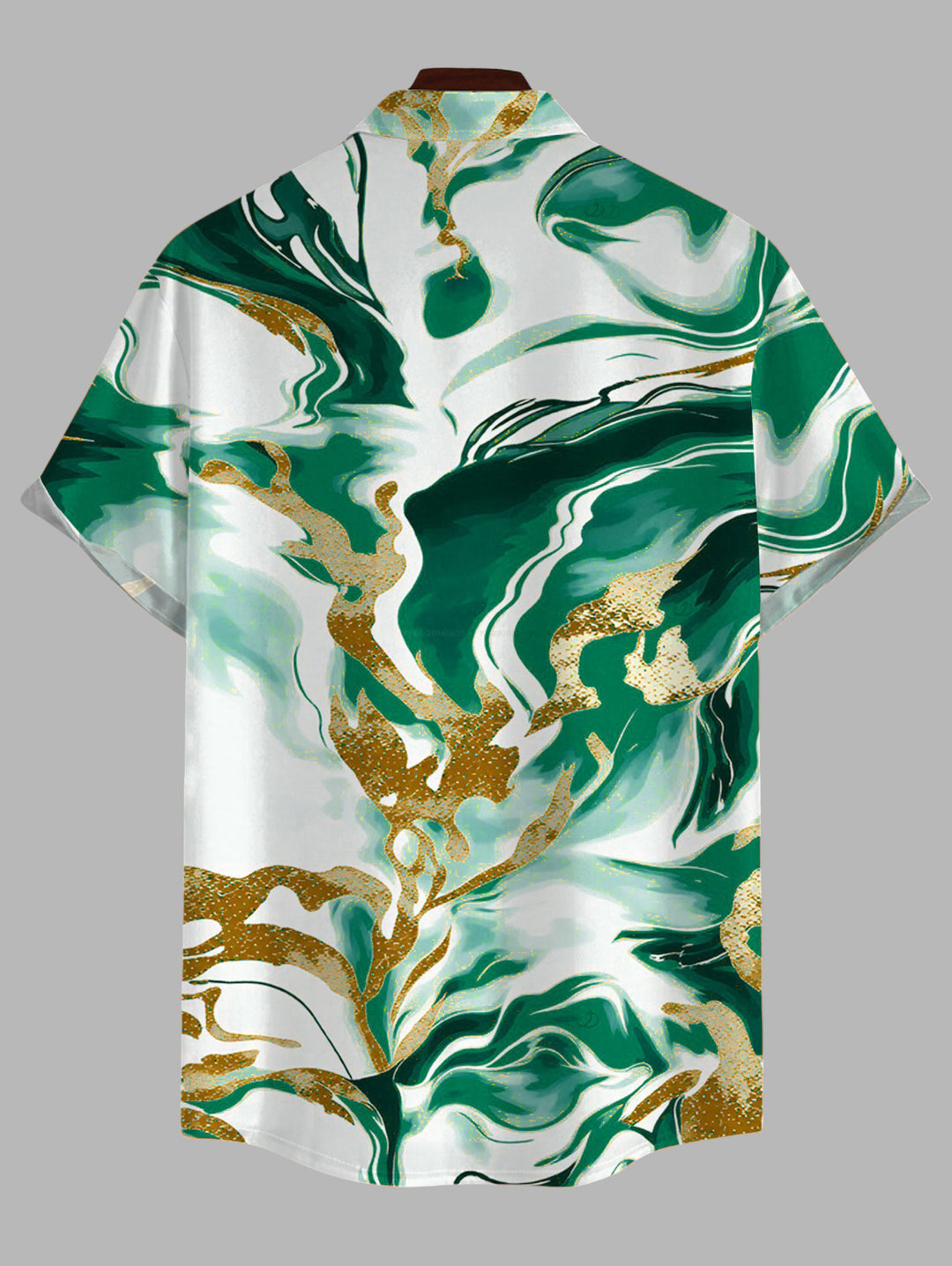 Men's Marble Fluid Swirl Tie Dye Print Button Up Vacation Shirt