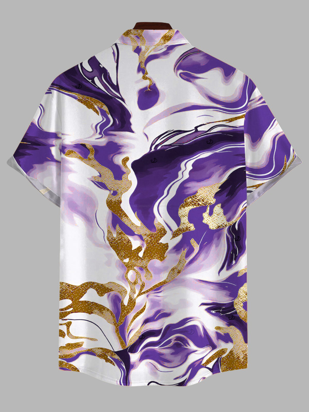 Men's Marble Fluid Swirl Tie Dye Print Button Up Vacation Shirt