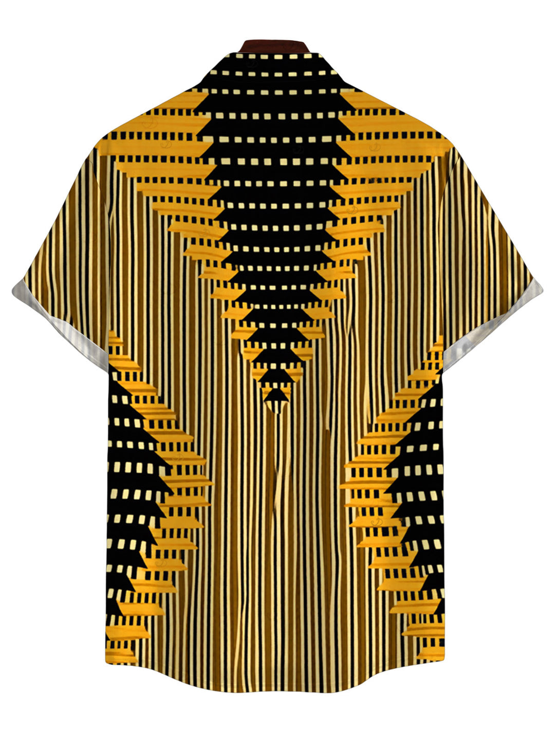 Men's Colorblock Geometric Ethnic Print Button Up Bohemian Shirt