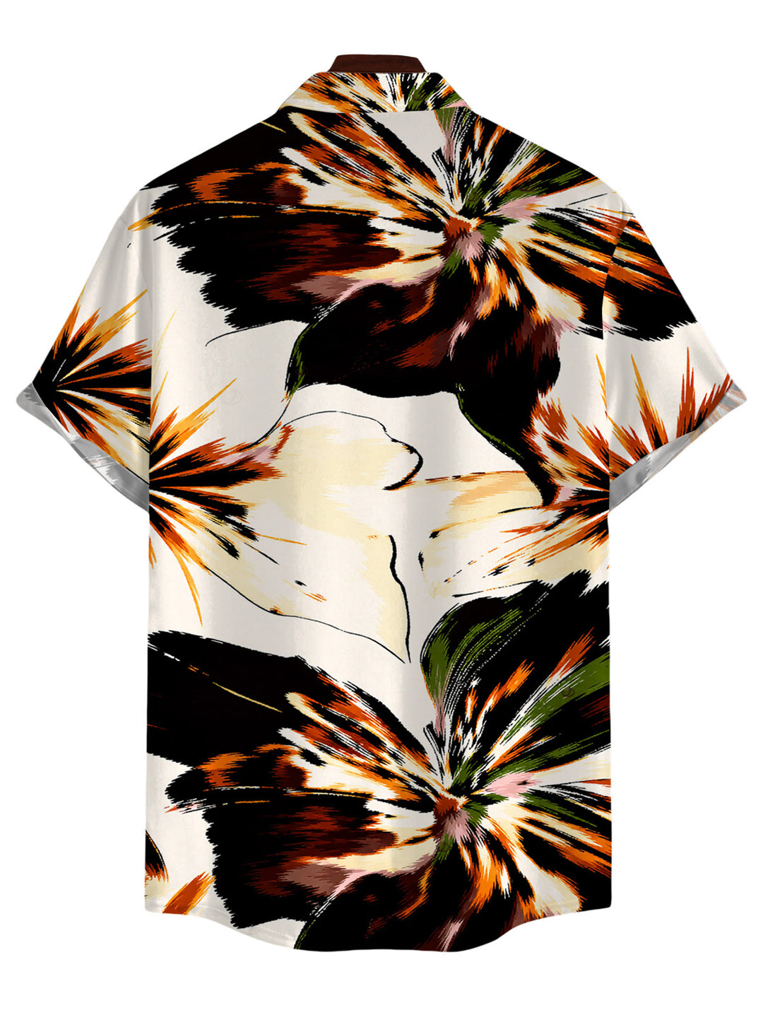 Men's Splash Ink Floral Print Button Up Vacation Shirt