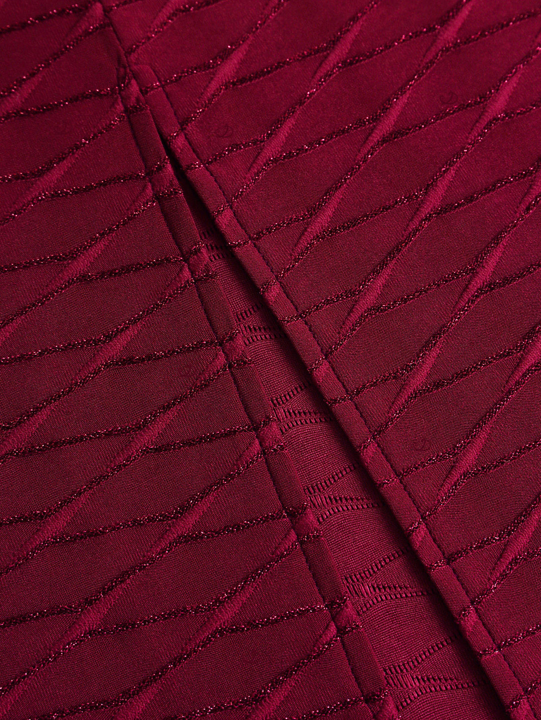 Solid Color Wavy Jacquard Embossed Texture Print Bodycon Maxi Dress