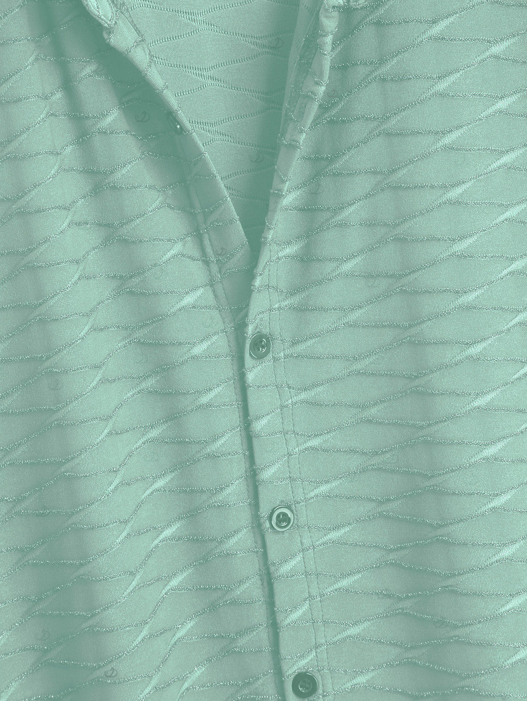 Men's Solid Color Wavy Jacquard Embossed Texture Print Button Up Shirt