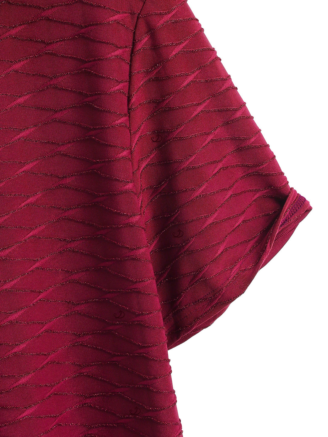Men's Solid Color Wavy Jacquard Embossed Texture Print Button Up Shirt