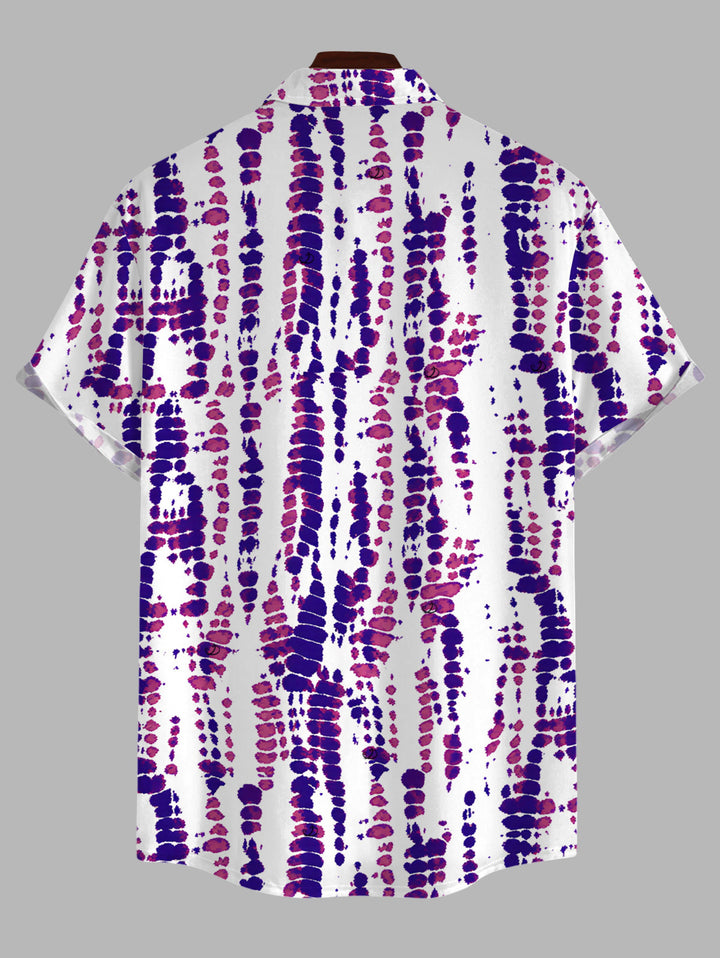 Men's Snake Skin Tie Dye Print Button Up Vacation Shirt