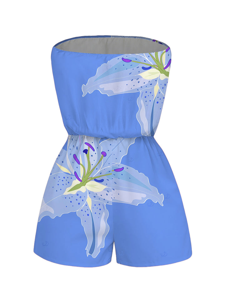 Lily Floral Print Pocket Off the Shoulder Vacation Romper