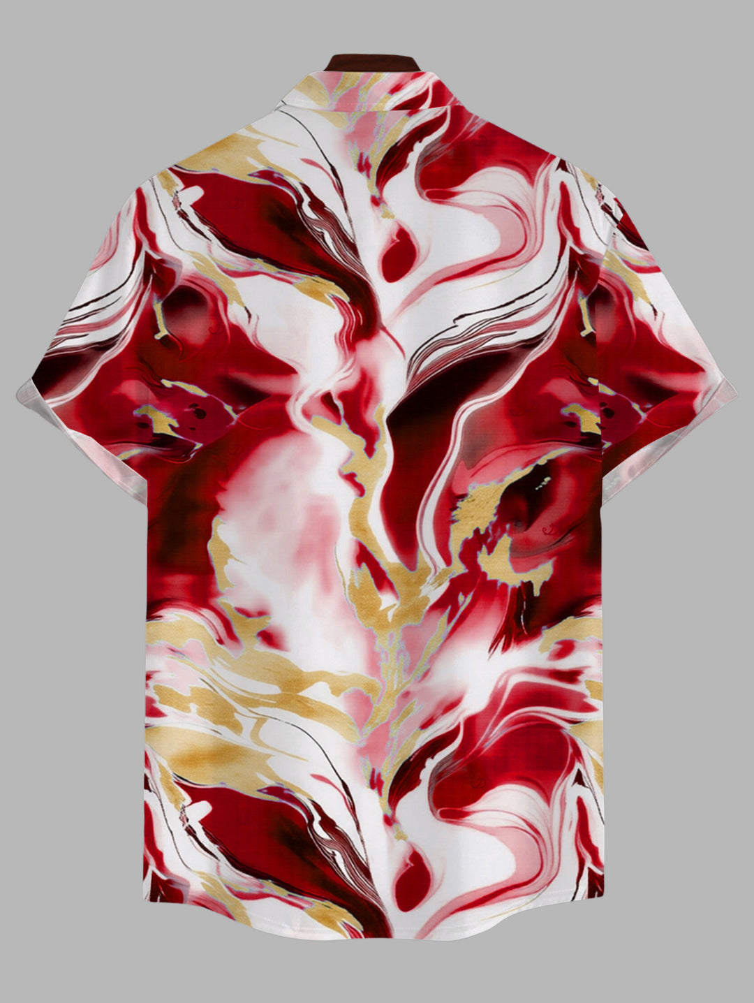 Men's Marble Fluid Swirl Tie Dye Print Button Up Vacation Shirt