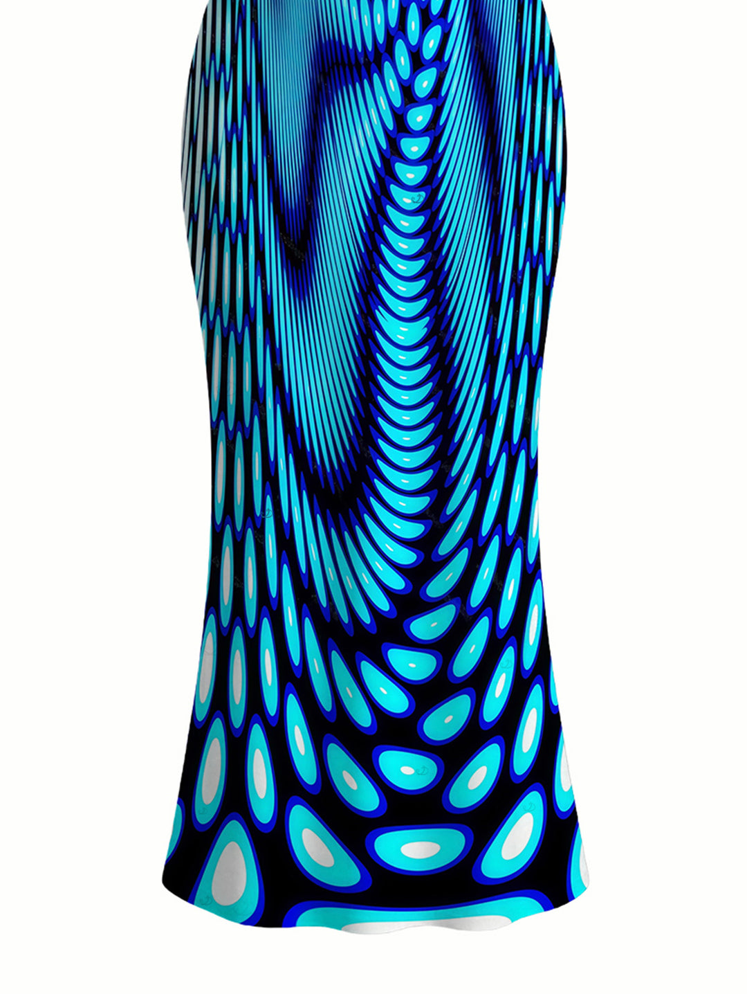 Gradient Swirl Psychedelic Ripple Print Spaghetti Strap Maxi Bodycon Vacation Dress