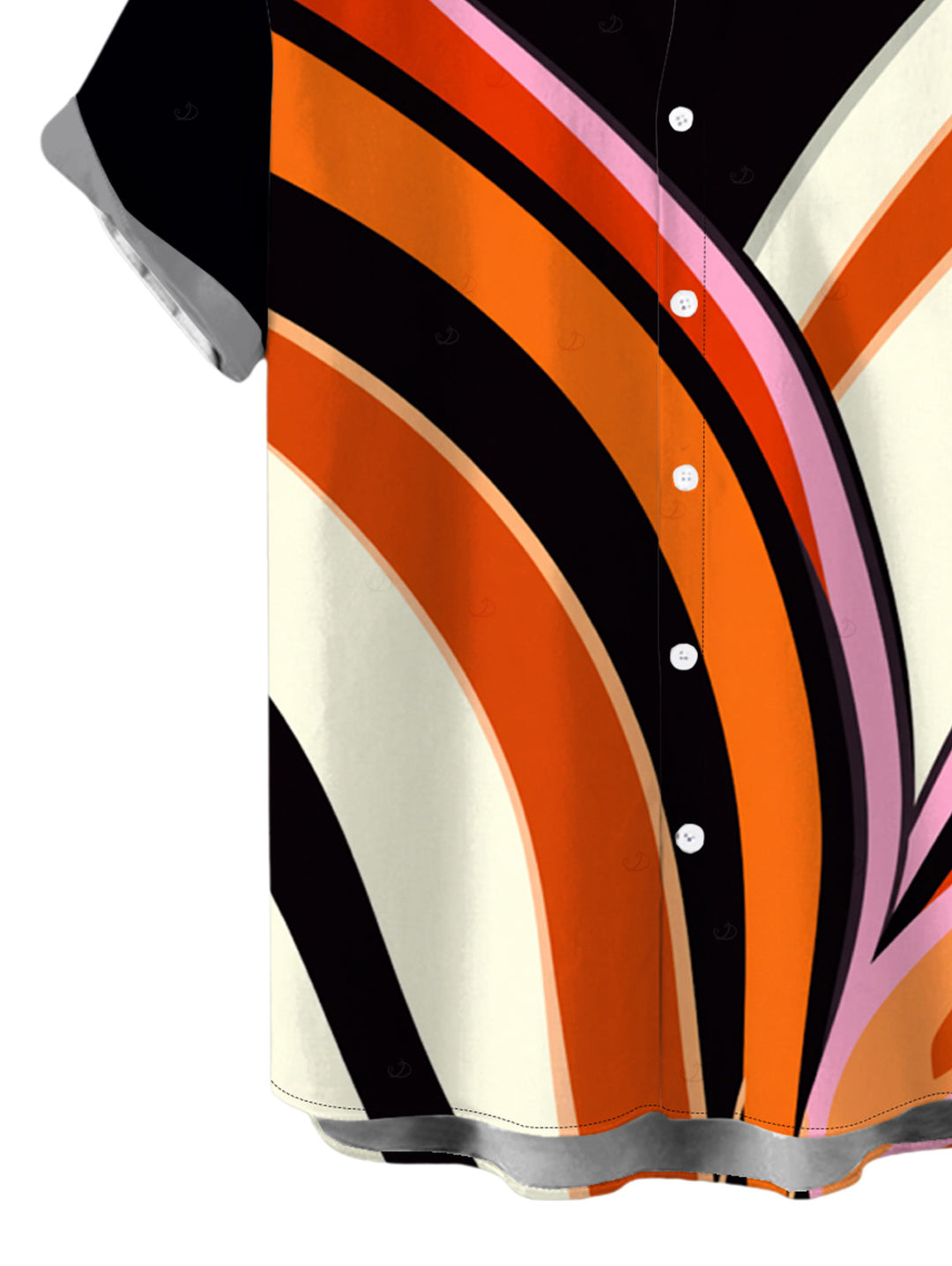 Men's Colorblock Abstract Fluid Swirl Print Button Up Shirt