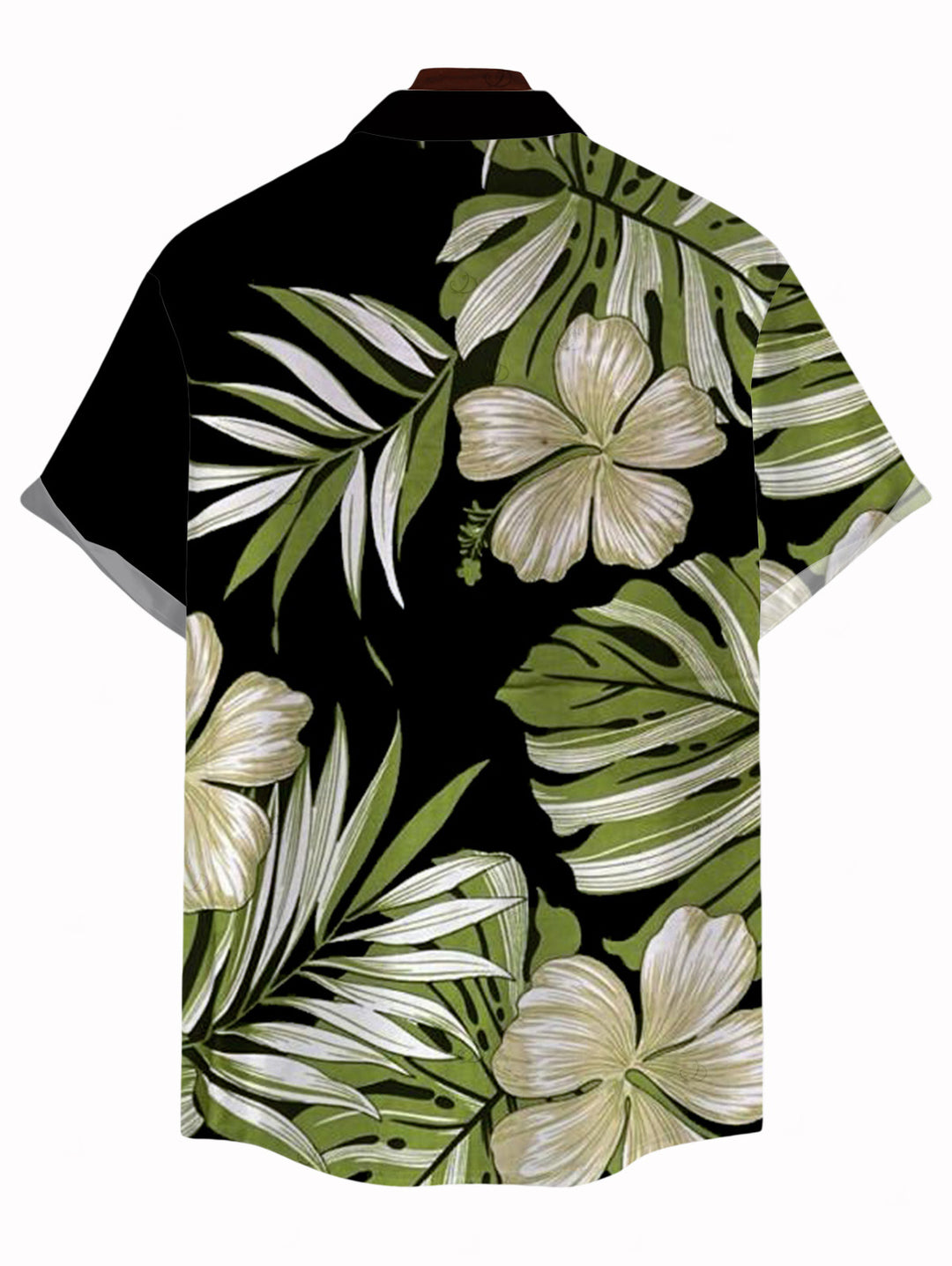 Men's Tropical Floral Banana Leaf Print Button Up Vintage Hawaiian Shirt