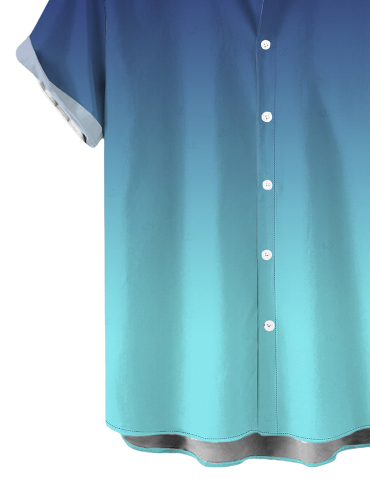 Men's Ombre Button Up Casual Shirt