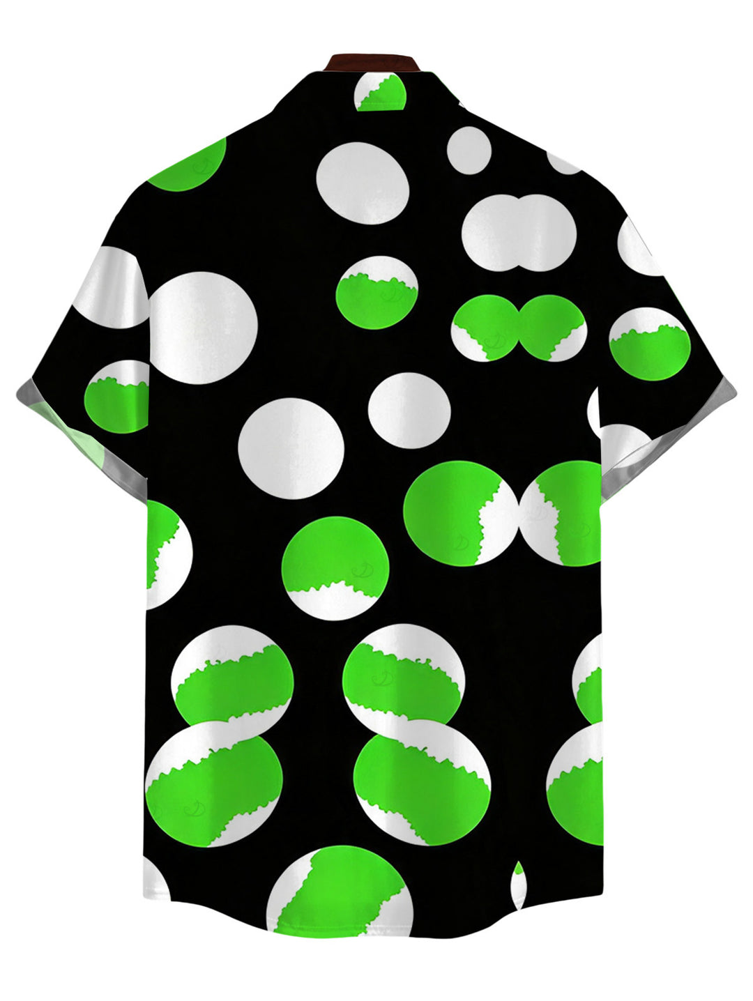 Men's Colorblock Polka Dots Print Button Up Vacation Shirt