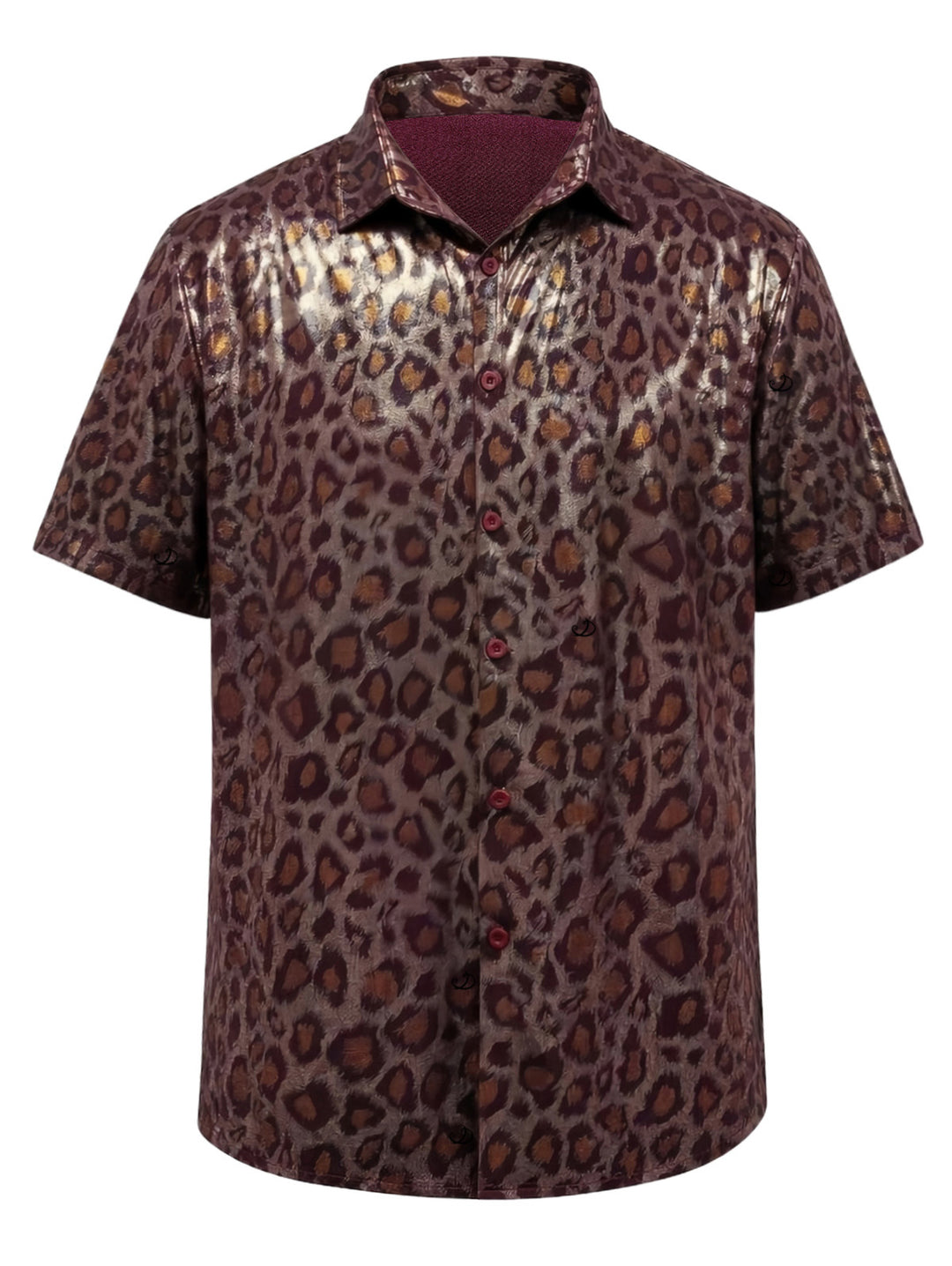 Men's Leopard Print Button Up Vintage Vacation Shirt
