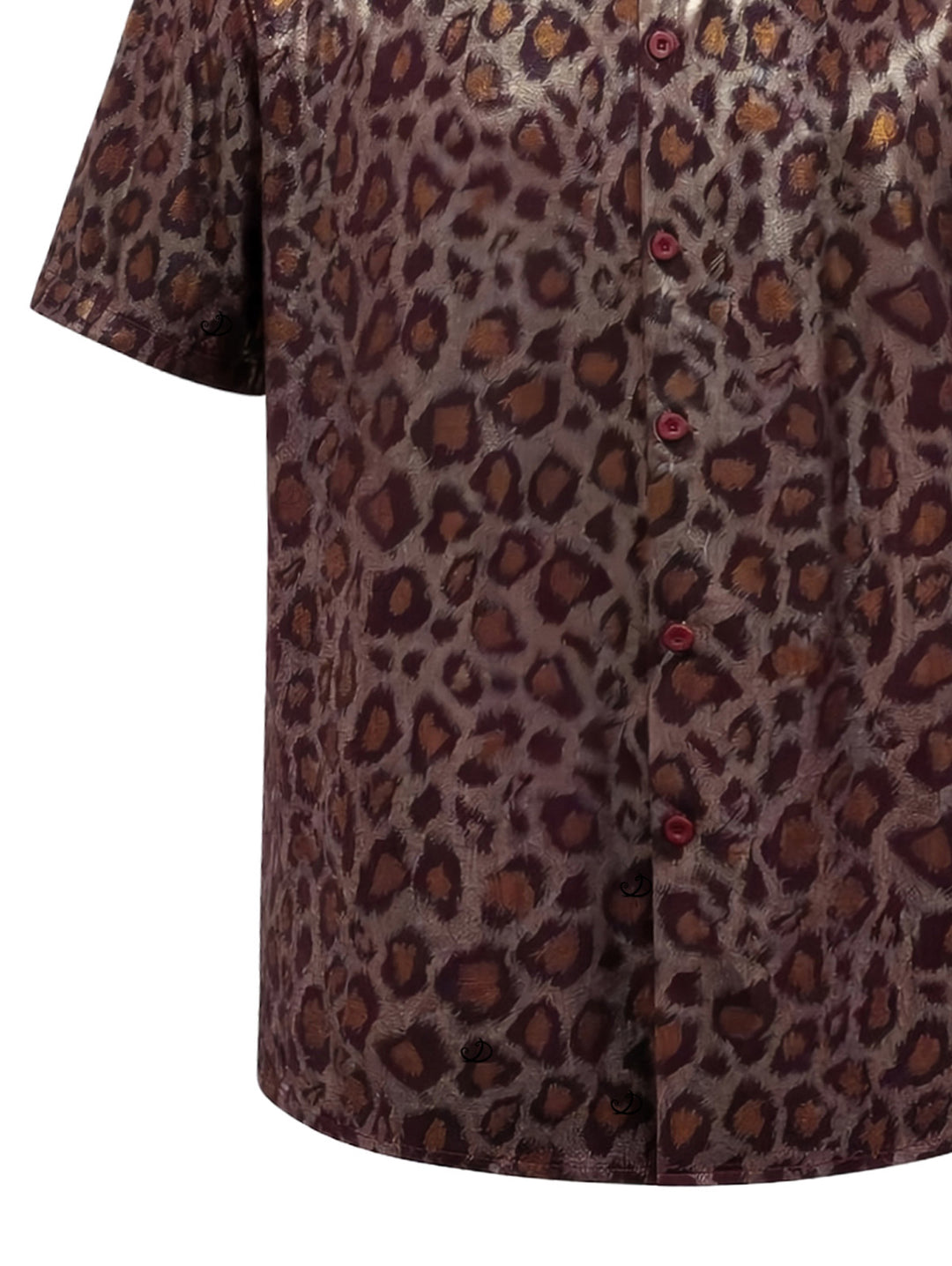 Men's Leopard Print Button Up Vintage Vacation Shirt