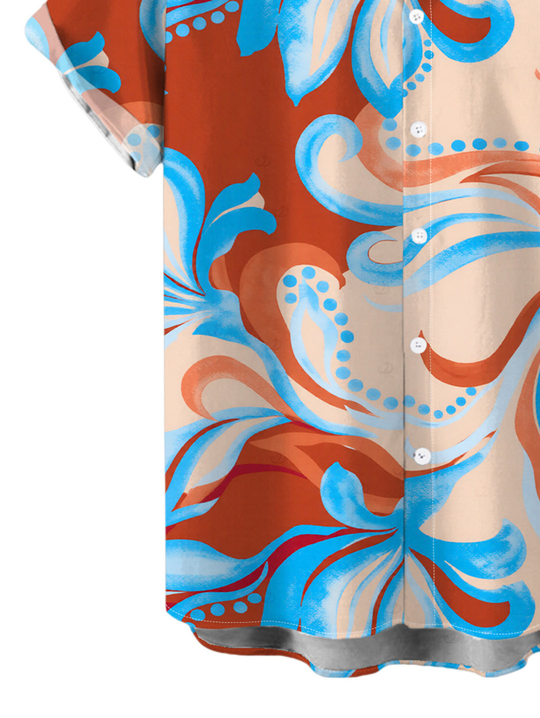 Men's Colorblock Tropical Abstract Flower Print Button Up Beach Vacation Shirt