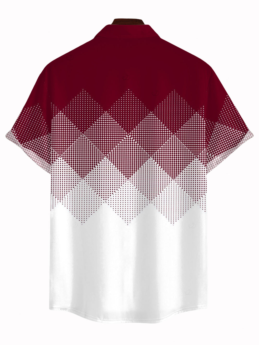 Men's Ombre Argyle Geometric Print Button Up Vacation Shirt