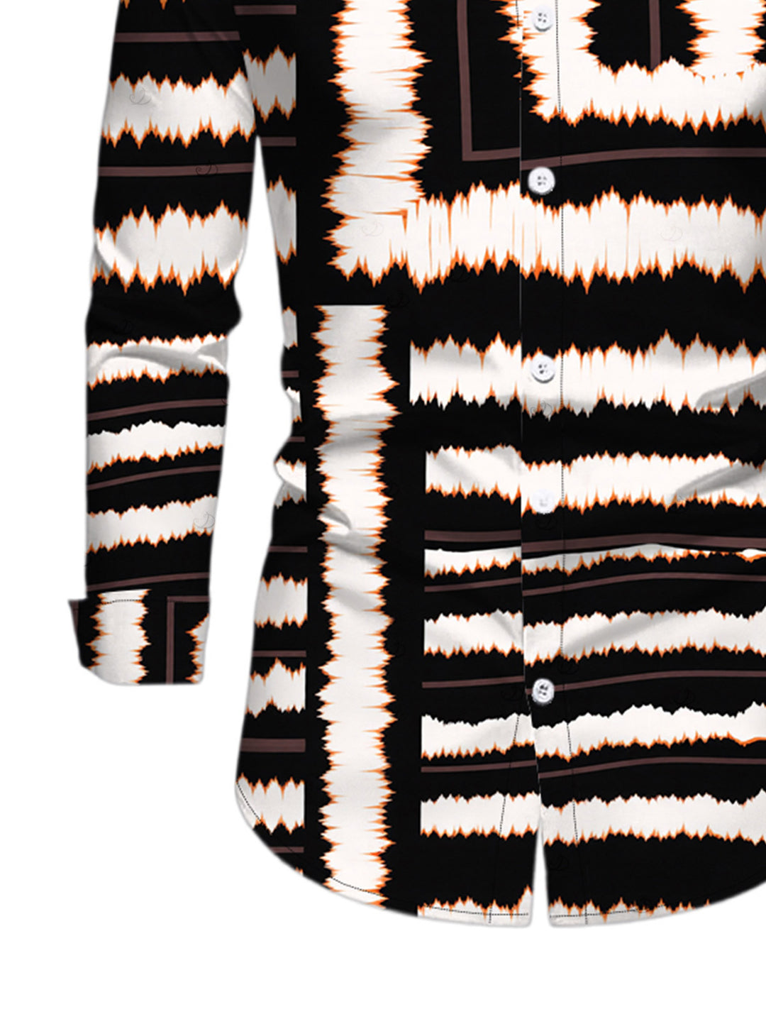 Men's Colorblock Tie Dye Striped Print Button Up Long Sleeve Vacation Shirt