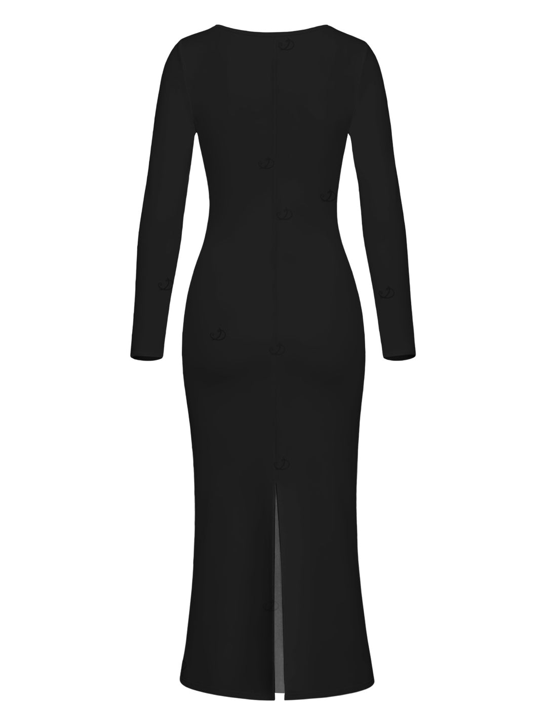 Sketch Floral Print Scoop Neck Long Sleeve Bodycon Dress