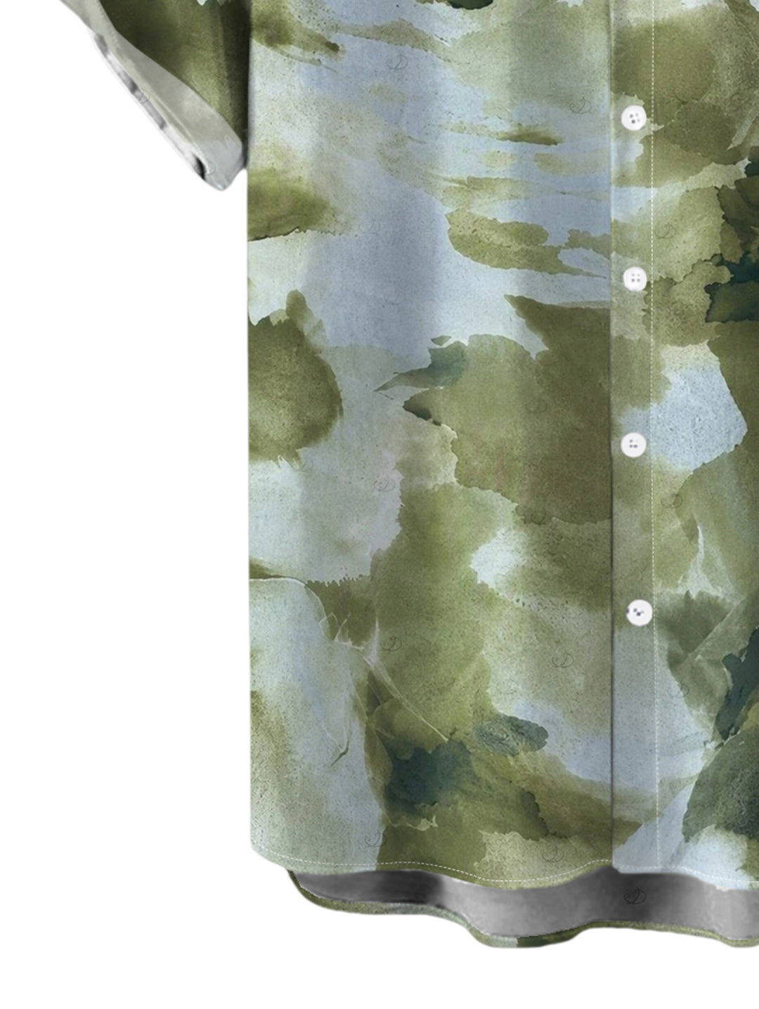 Men's Vintage Ink Painting Tie Dye Print Button Up Short Sleeve Shirt