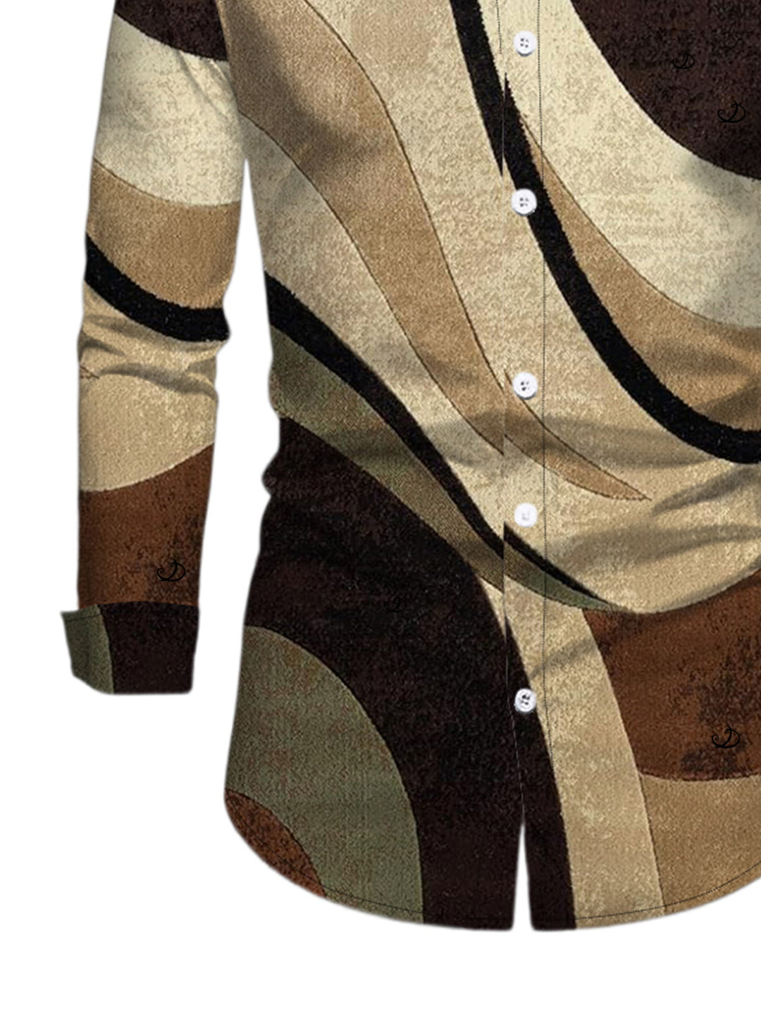 Men's Colorblock Geometric Diagonal Stripe Print Button Up Long Sleeve Shirt