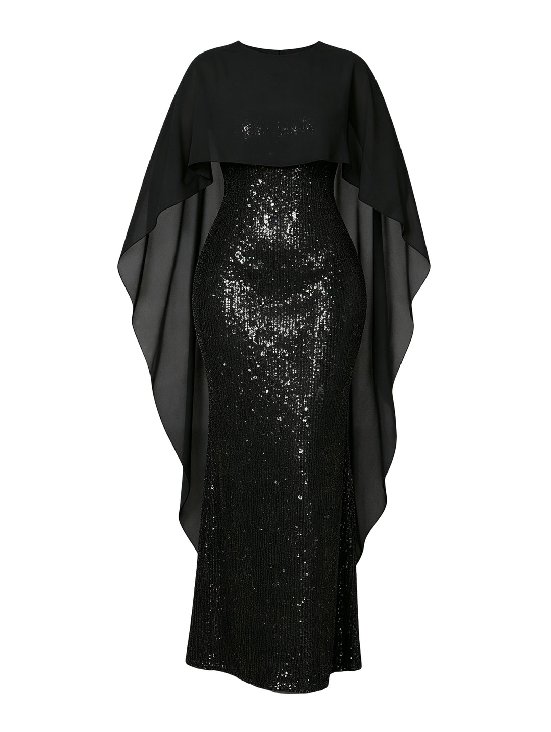Shinny Shawl Sleeveless Evening Slim Long Party Dress