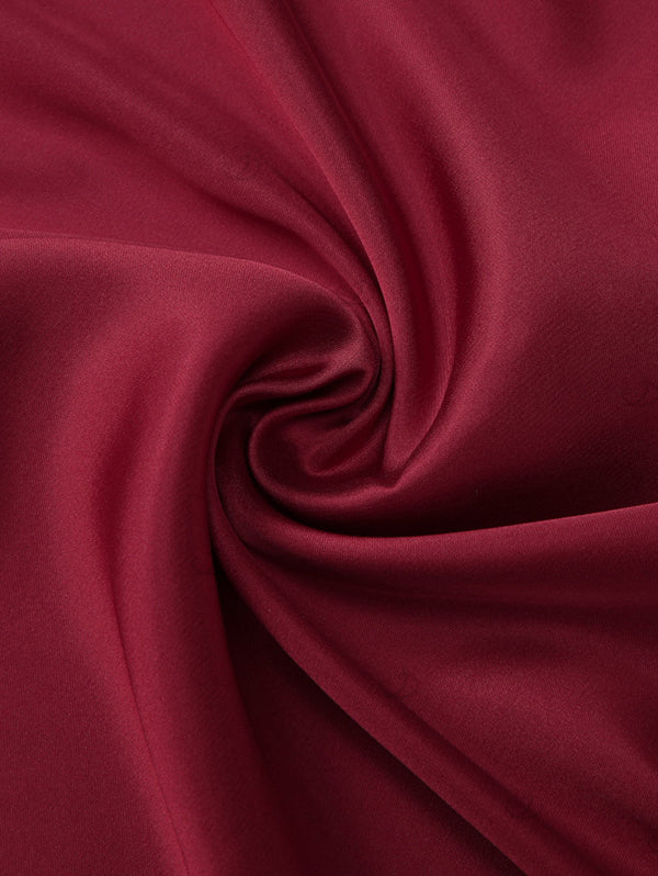Solid Color Square Neck Satin Panel Bodycon Maxi Elegant Party Dress