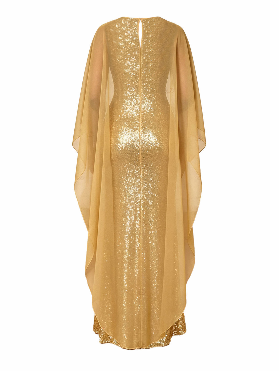 Shinny Shawl Sleeveless Evening Slim Long Party Dress