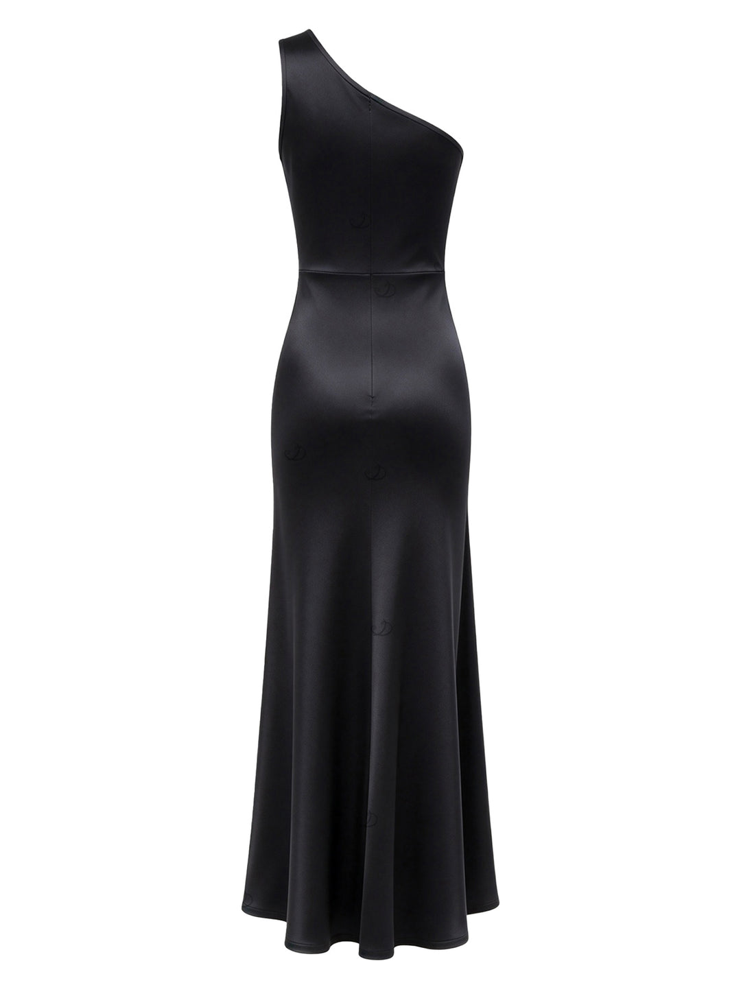 Contrast Color One Shoulder Satin Elegant Evening Dress