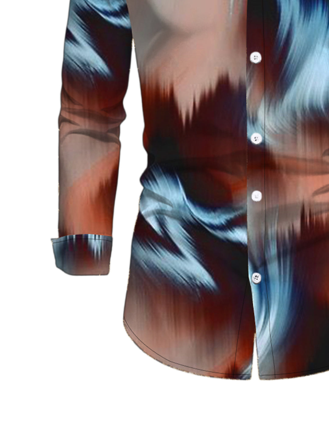 Men's Tie Dye Ink Painting Print Button Up Long Sleeve Vintage Shirt