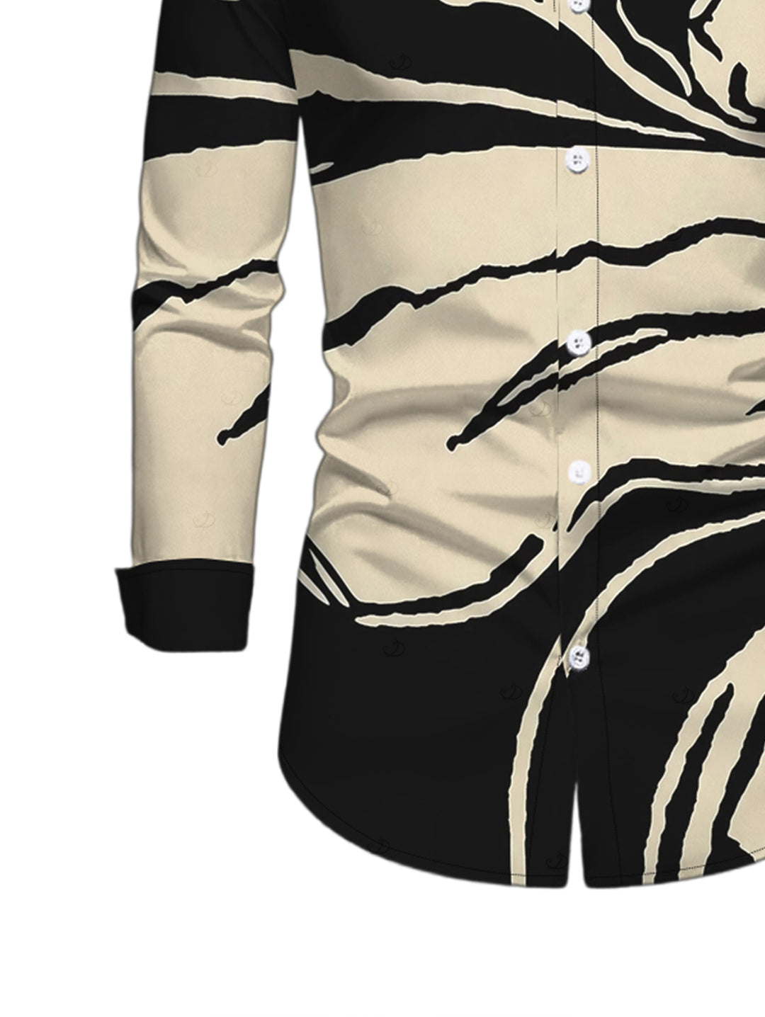 Men's Colorblock Abstract Ink Painting Print Button Up Long Sleeve Shirt