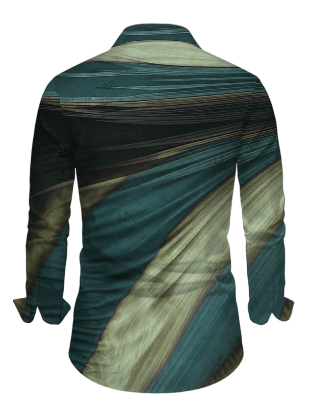 Men's Ombre Tie Dye Print Button Up Long Sleeve Shirt