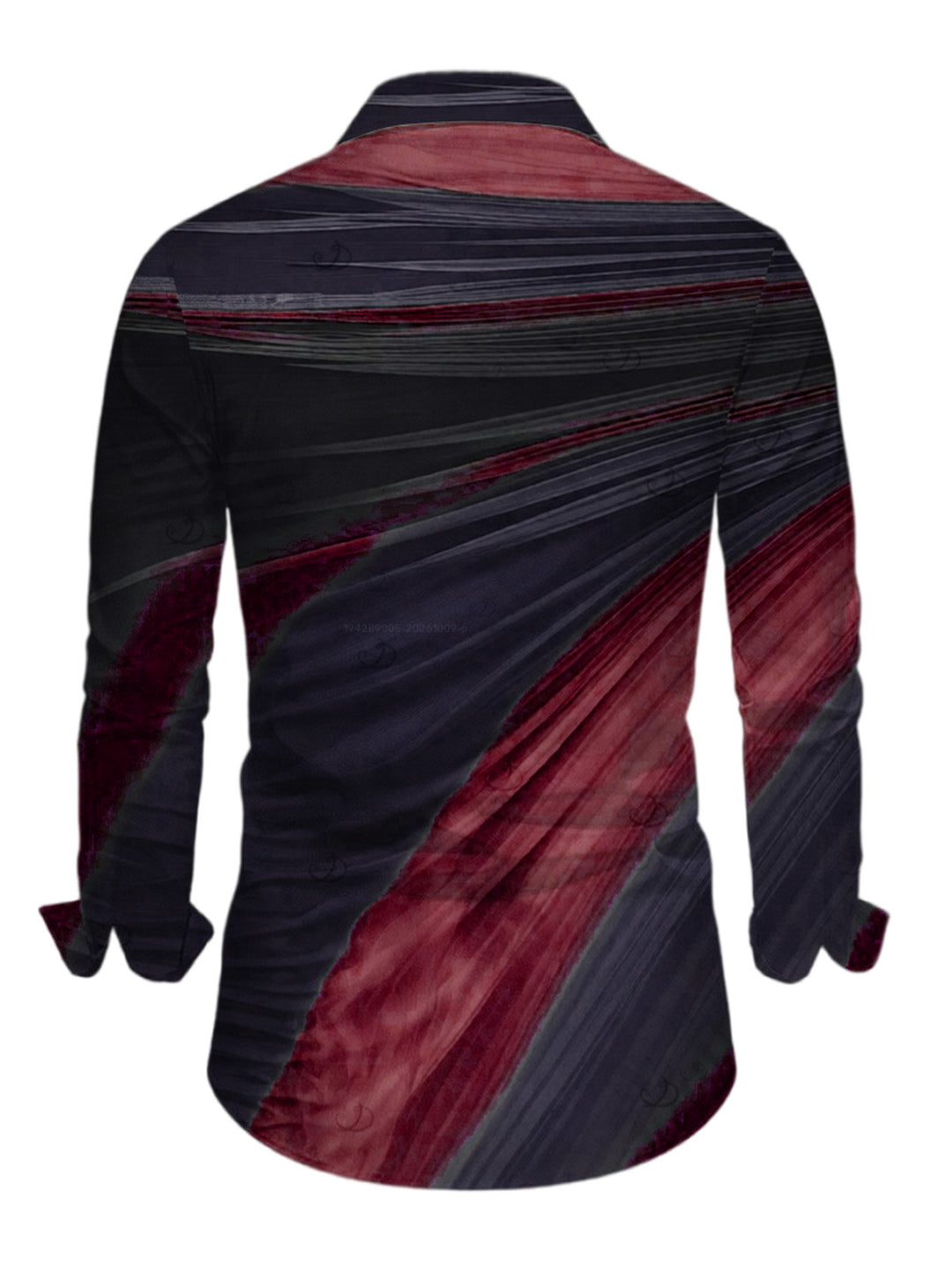 Men's Ombre Tie Dye Print Button Up Long Sleeve Shirt