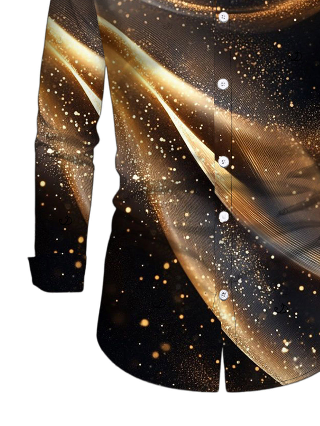 Men's Starry Galaxy Print Button Up Long Sleeve Party Shirt
