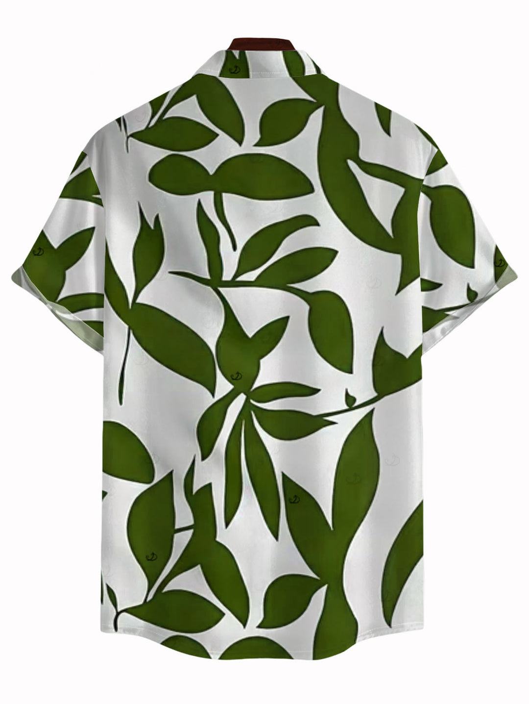 Men's Leaf Patten Button Up Vacation Shirt